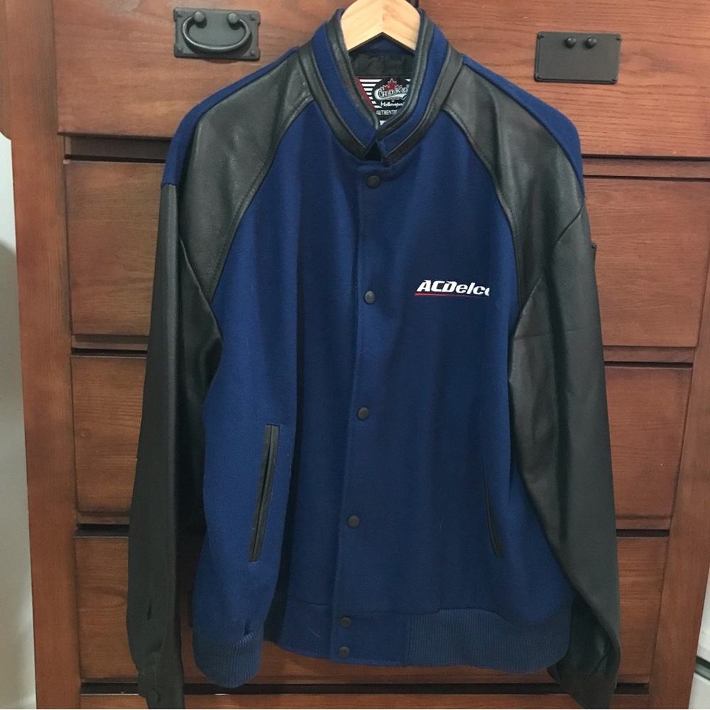 Vtg AC Delco Racing Leather Wool Varsity Style Jacket - Choko Motorsports